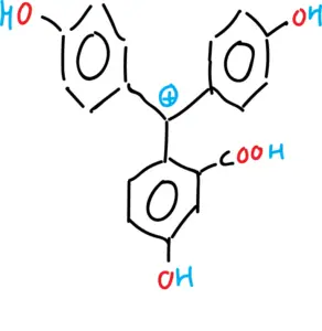 phenolphthalein synthesis - Cationic form of phenolphthalein