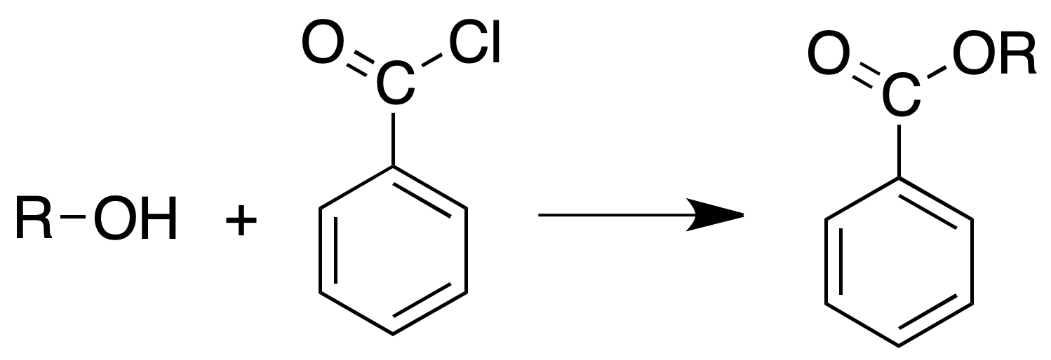 analysis of alcohols acetyl chloride test CH3COCl