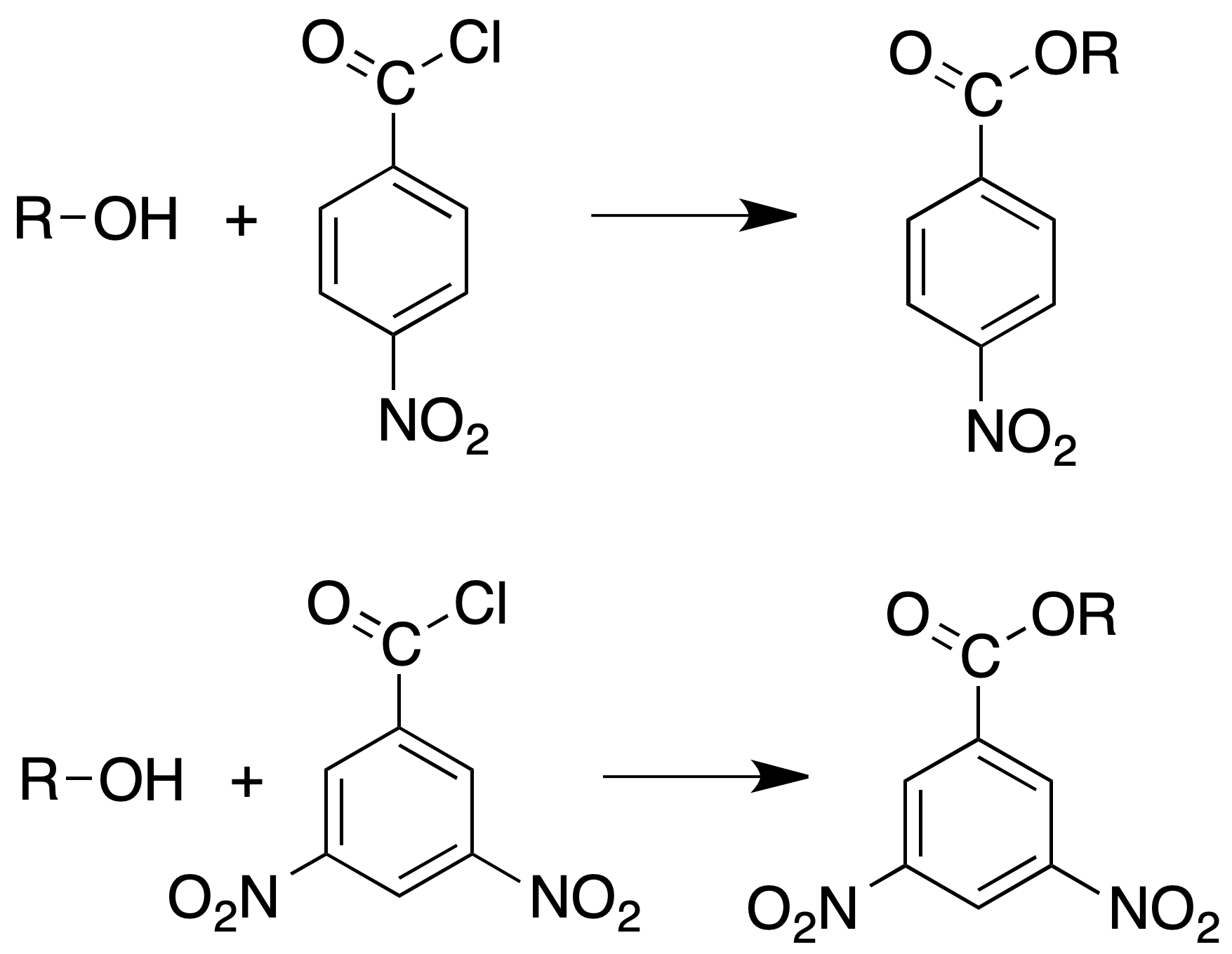 analysis of alcohols reaction with benzoyl chloride Schotten-Baumann reaction