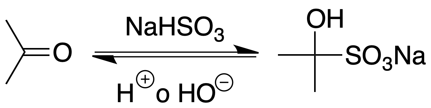 bisulfite combination analysis aldehydes ketones.