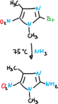 Reactions at the carbons of the imidazole ring: Nucleophilic substitution reactions; ammonia