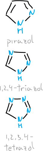 pyrazoles, triazoles and tetrazoles
