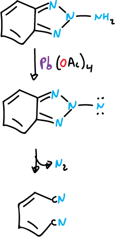 2-Benzotriazole ring opening Pb(OAc)4