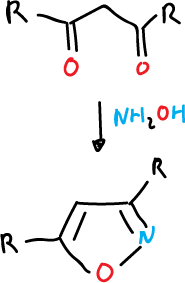 isoxazole ring synthesis hydroxylamine diketone