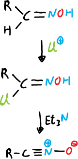 nitrile oxide formation α-chloro oxime