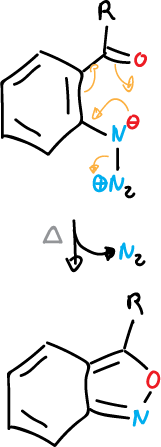 synthesis benzisoxazoles thermolysis azidoarylketones