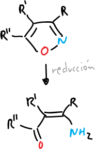 reduction isoxazoles yield amino-butanones