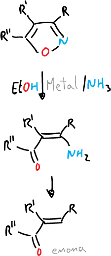 reduction isoxazoles metal ammonia amino-butenones enones