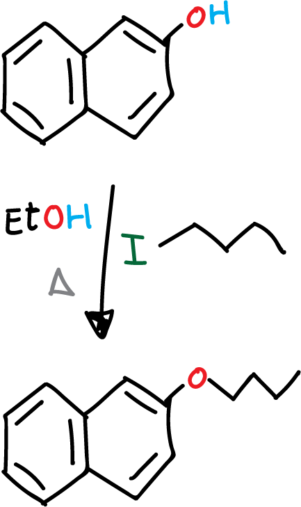 preparation 2-butoxynaphthalene williamson ether synthesis CDMIQAIIIBPTRK-UHFFFAOYSA-N
