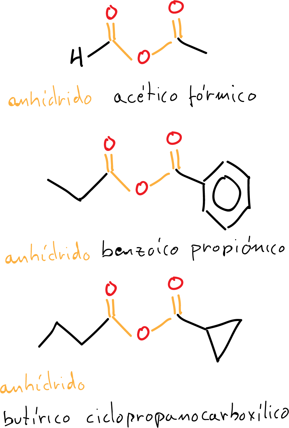 IUPAC nomenclature asymmetrical acid anhydrides