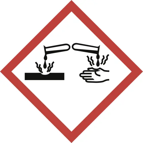 ghs05  Danger Warning Corrosive cat. 1 pictogram