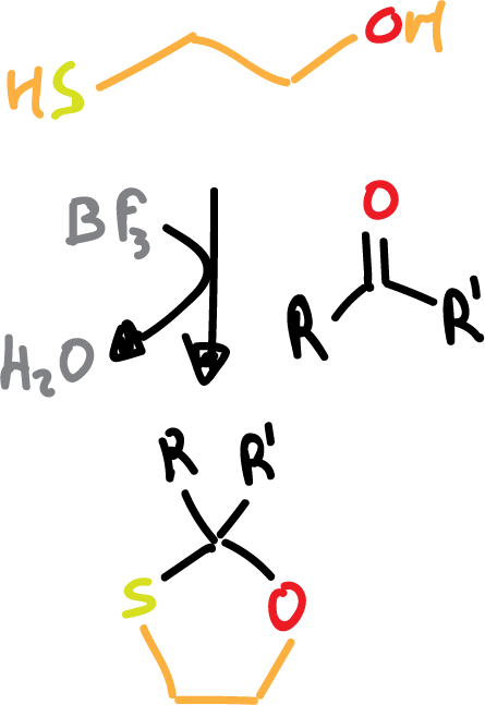 example protecting group 2-hydroxy-1-ethanethiol thioacetonides