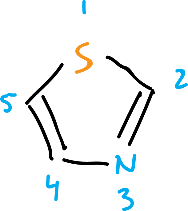 Hantzsch-Widman nomenclature heterocycle numbering 1,3-thiazole