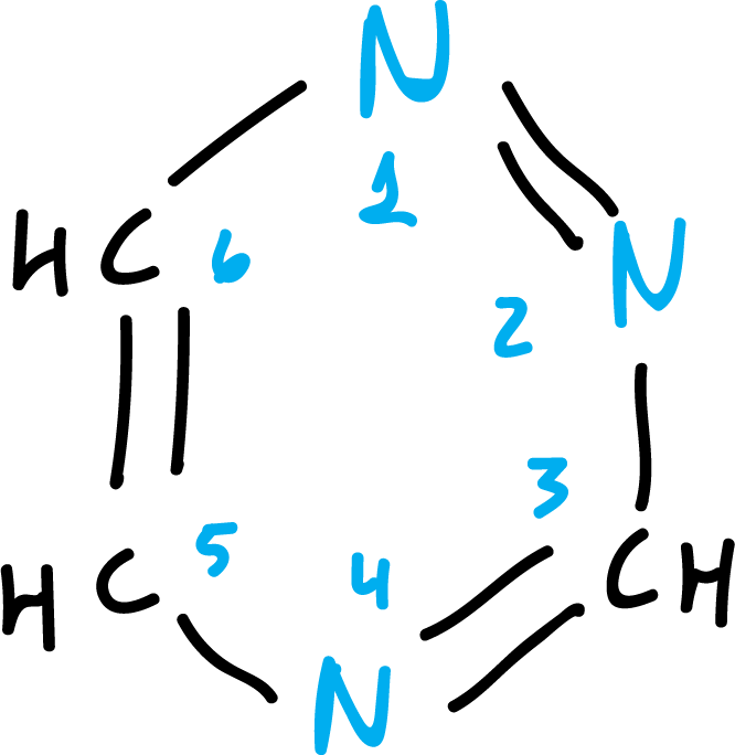 Hantzsch-Widman nomenclature heterocycle numbering 1,2,4-triazine