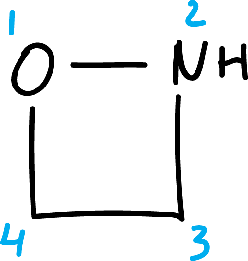 Hantzsch-Widman nomenclature nomenclature numbering example heterocycle