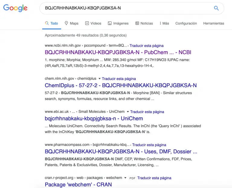 inchi search on google