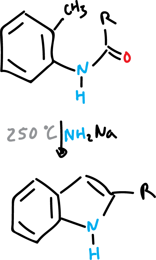 Madelung indole synthesis SIKJAQJRHWYJAI-UHFFFAOYSA-N