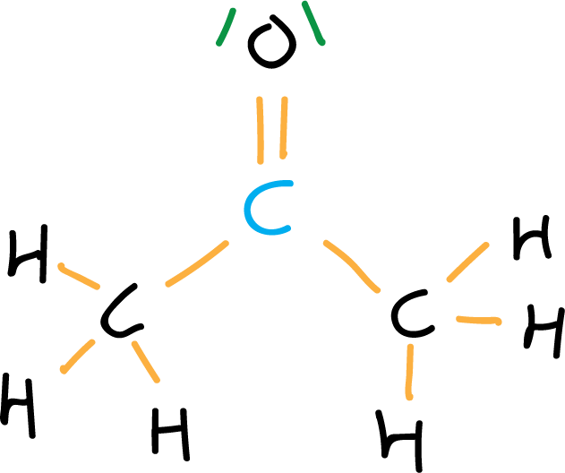 Examples of Lewis structures: Acetone molecule