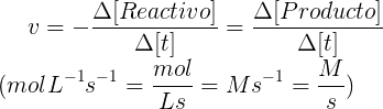 chemical Reaction velocity