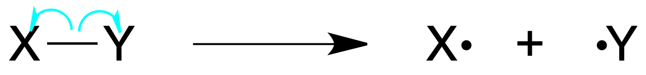 chemical reactions Homolytic bond breaking