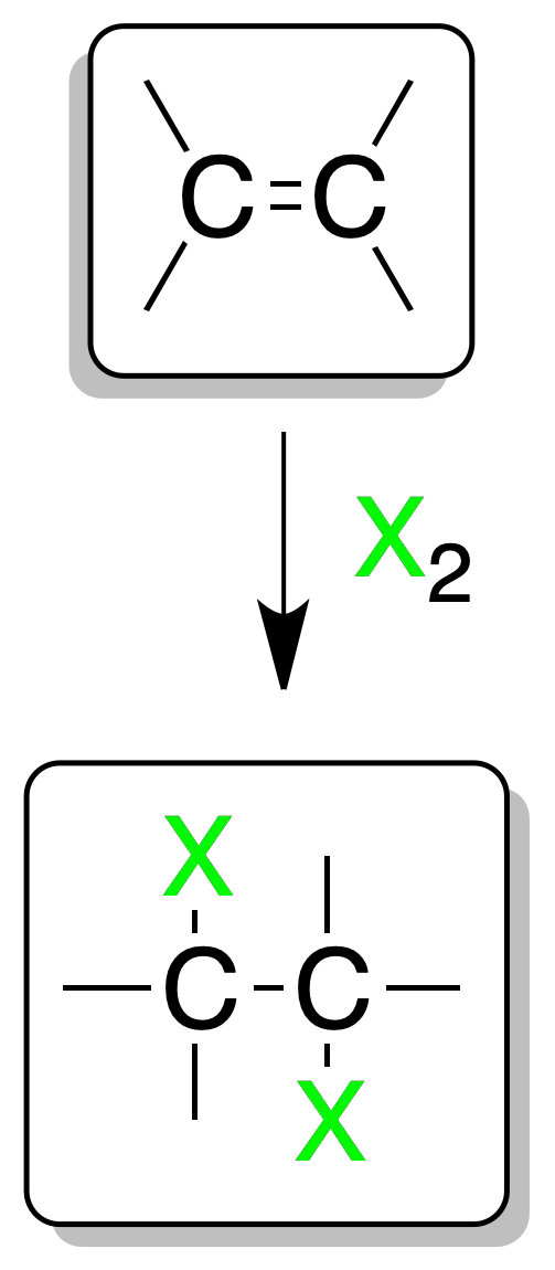reactivity of alkenes: Addition of halogens