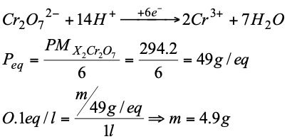 redox reactions equivalent weight atomic weight redox volumetry