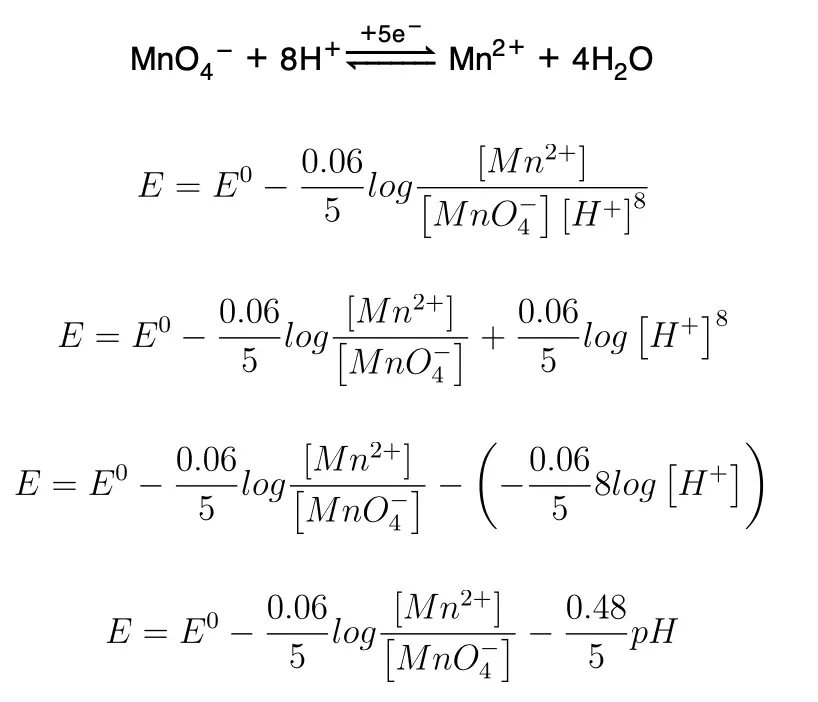 redox reactions Nerst's equation