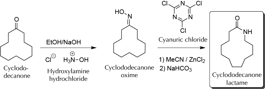 Synthesis of laurolactam from cyclododecanone