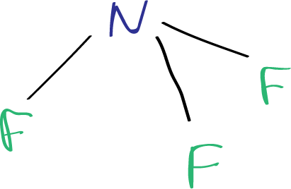 Lewis structure of nitrogen trifluoride NF3 - 