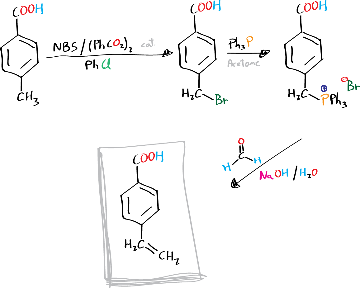 Wittig reaction 4-vinylbenzoic acid - general reaction scheme
