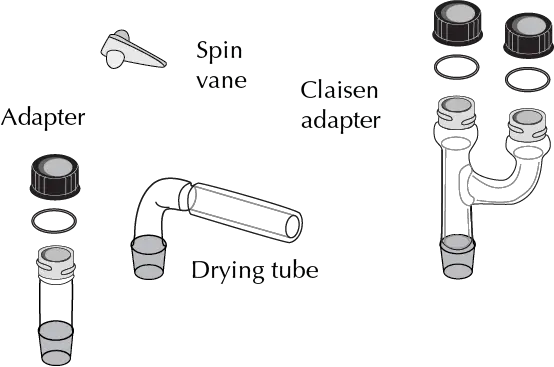 ACE-Mayo Microscale Equipment - adapter, spin vane, drying tube and claisen adapter