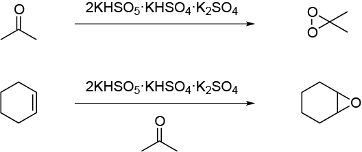 reaction of cyclohexene with oxone