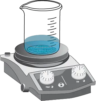 recrystallization: dissolving solids in water with a beaker magnetic stirrer