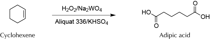 Production of adipic acid with H2O2/Na2WO4