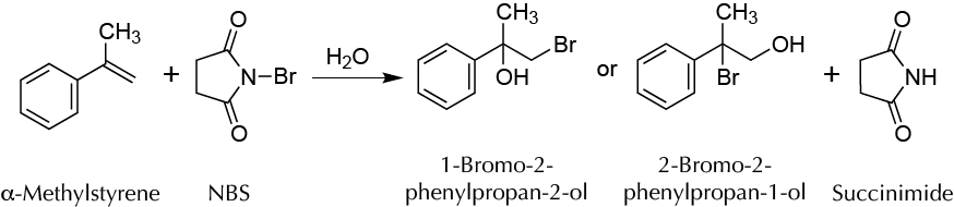 Bromination of α-methylstyrene