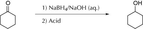 Reaction of cyclohexanone with NaBH4