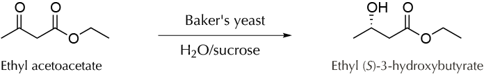 stereoselective reduction. Synthesis of chiral ethyl 3-hydroxybutanoate