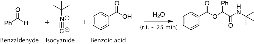 Multi-component reaction in water (Passerini reaction)