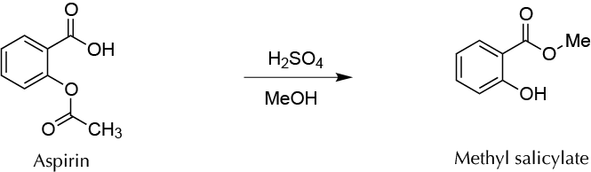 Microscale - Wintergreen oil from aspirin tablets two simultaneous transesterification-esterification reactions