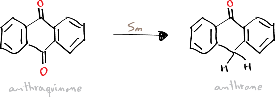 Microscale - Synthesis of anthrone from anthraquinone - general reaction sheme