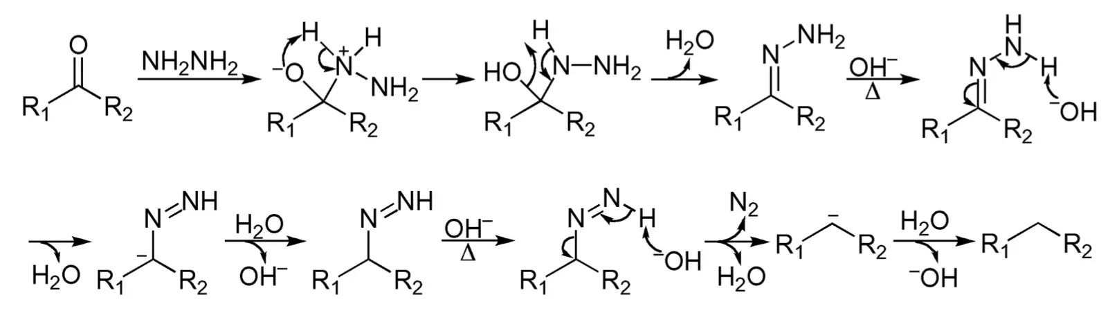 Wolff-Kishner reduction mechanism