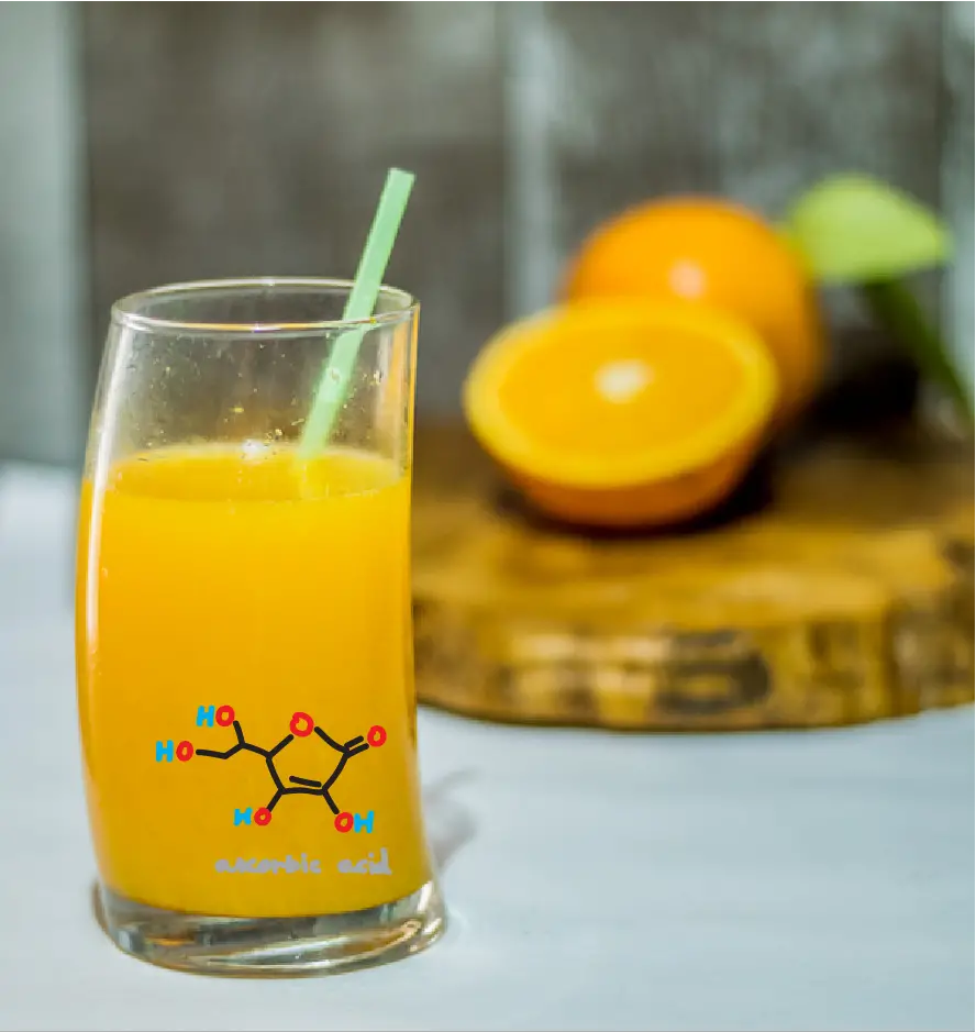 Determination of the concentration of vitamin C in fruit juice - orange juice - ascorbic acid