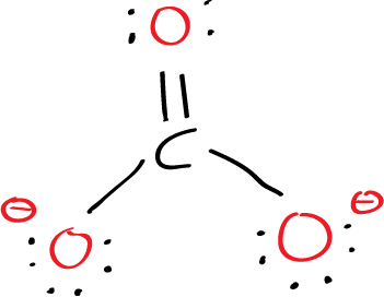 Lewis structure of carbonate ion CO32-