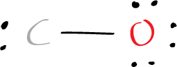 Lewis structure of carbon monoxide CO - step 4: Place the remaining electrons on the atoms