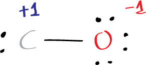 Lewis structure of carbon monoxide CO - step 5: check the formal charges