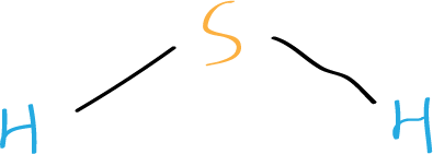 Lewis structure of hydrogen sulfide H2S - step 3 draw single bonds