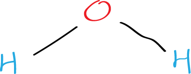 Lewis structure of water H2O - step 3 draw single bonds